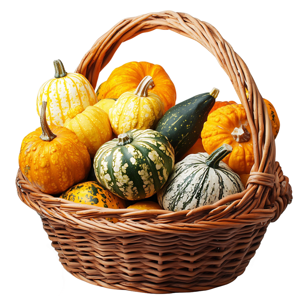 Basket Full of Colorful Squash png