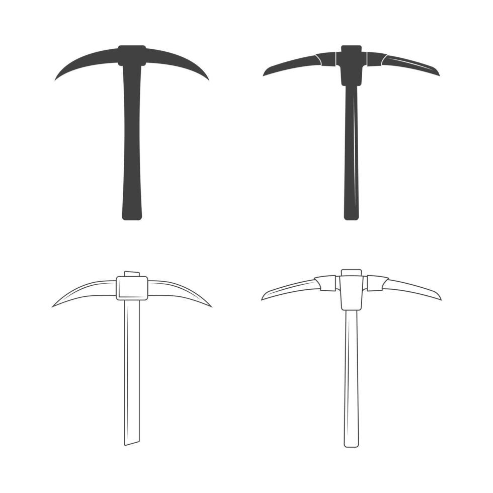 Miner Pickaxe, Miner Pickaxe, Pickaxe split vector