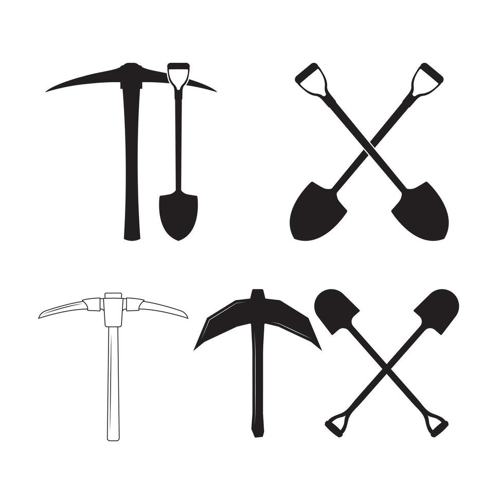 Pickaxe monogram, Miner Pickaxe, Pickaxe Silhouette vector