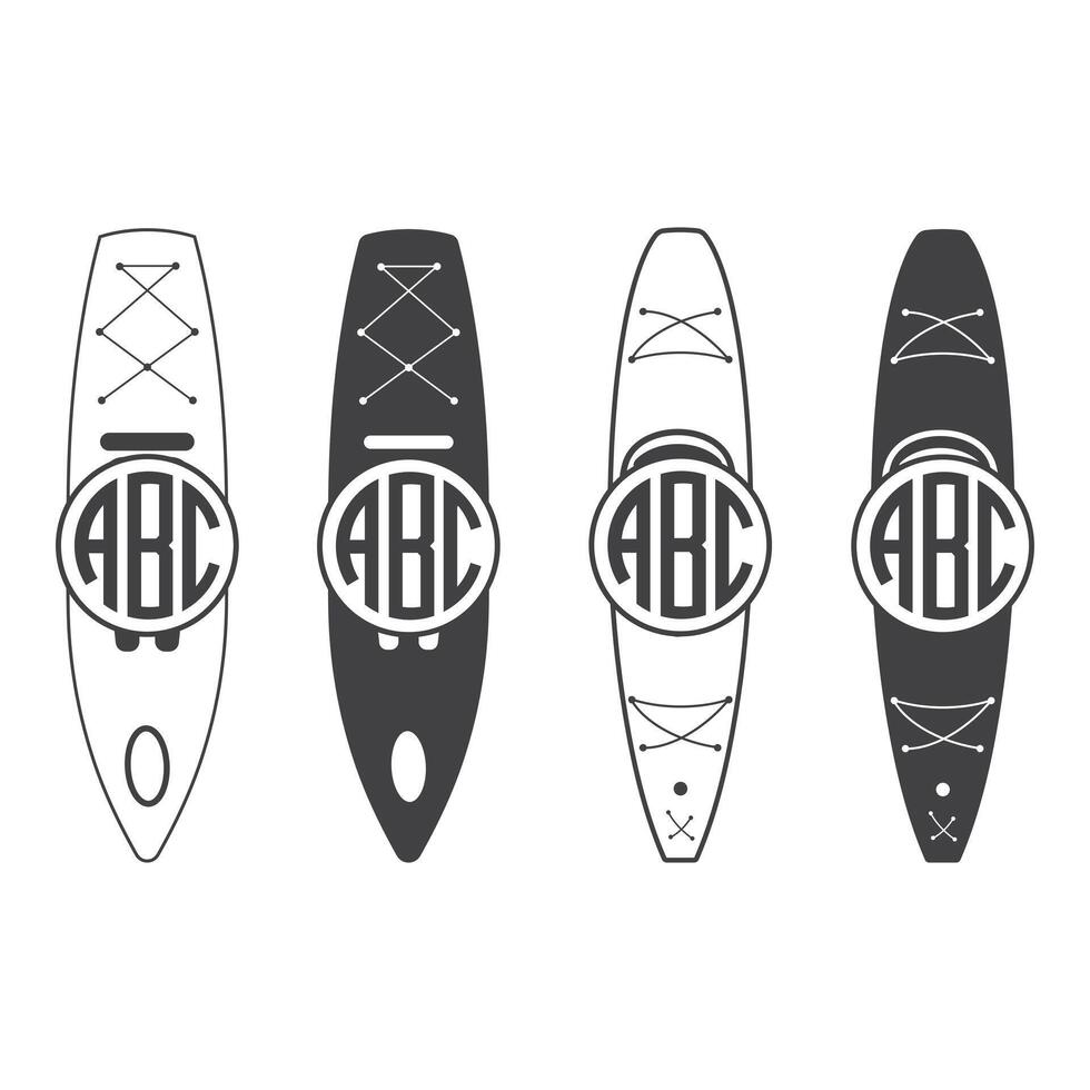 Kayak Split Monogram, Kayak Paddle vector