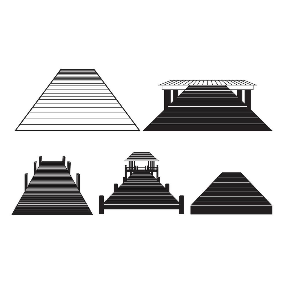 Dock Bundle, Boat Dock outline, Dock Clipart vector