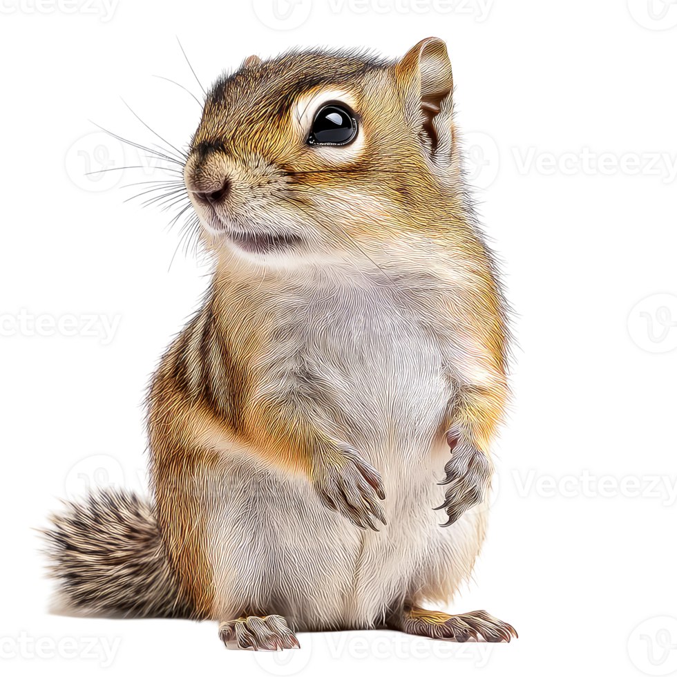 Adorable Chipmunk A Close-Up Portrait of a Small, Fluffy Rodent in Nature png