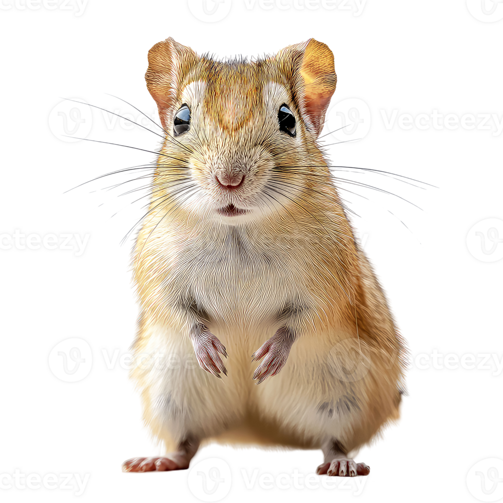 A small brown mouse standing on its hind legs png