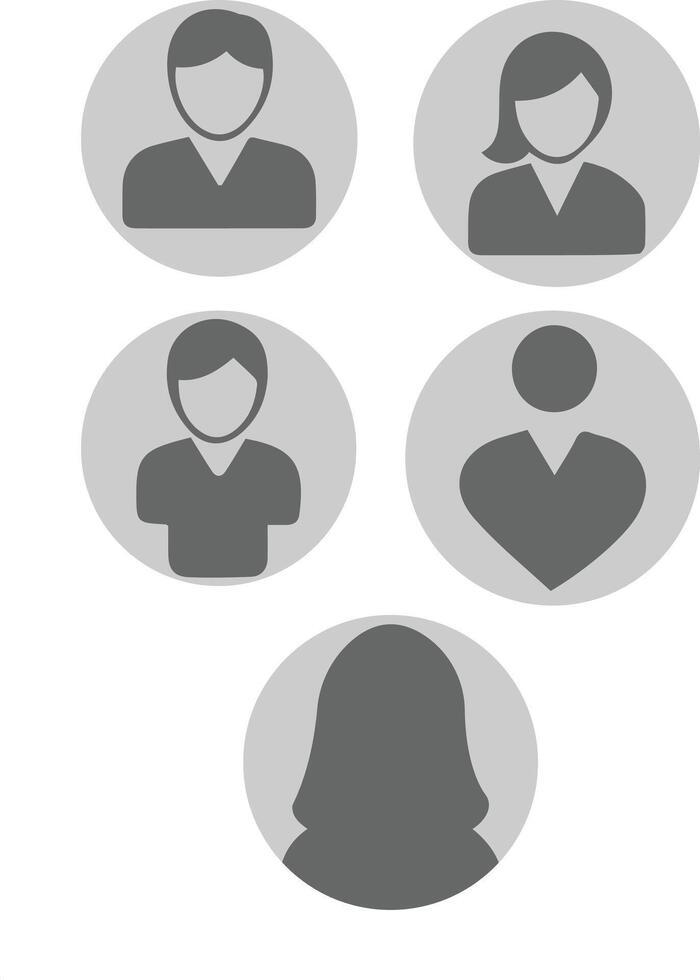 Grey Anonymous Profile Icons vector