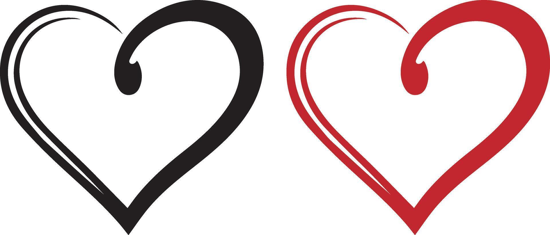 heart graphics bundle, abstract heart shapes, vector