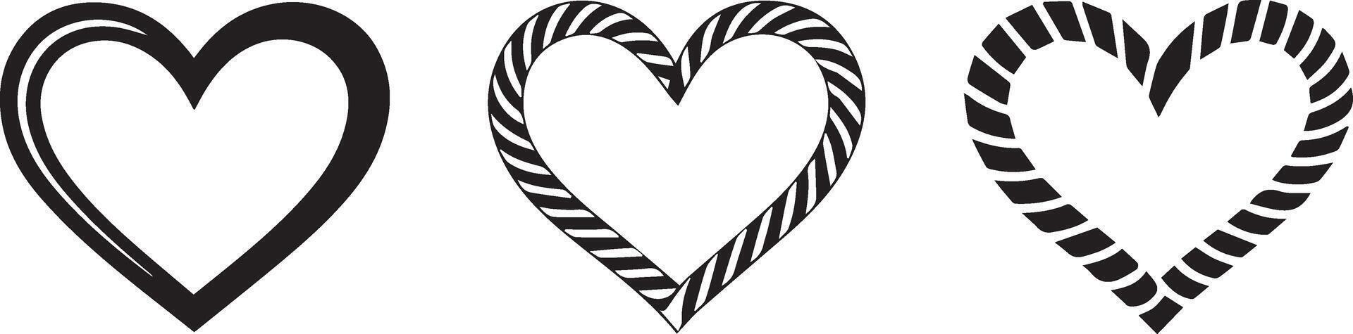 outline heart icons vector