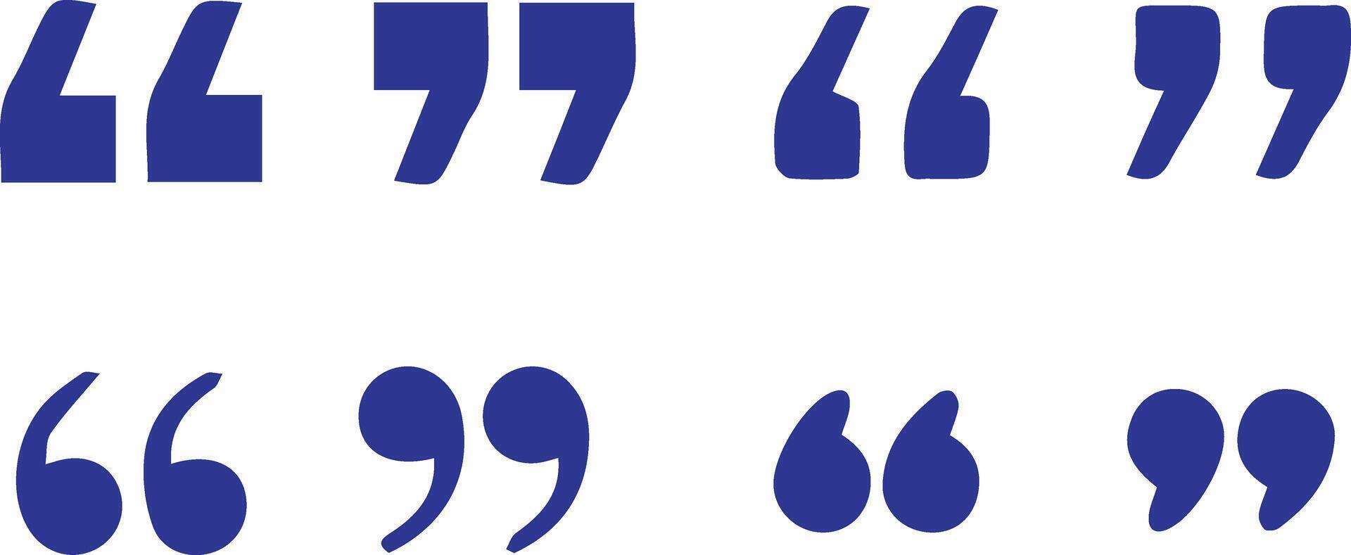 quotation marks set, quote signs clipart, quotation symbols, typography quote marks, quote icons pack vector