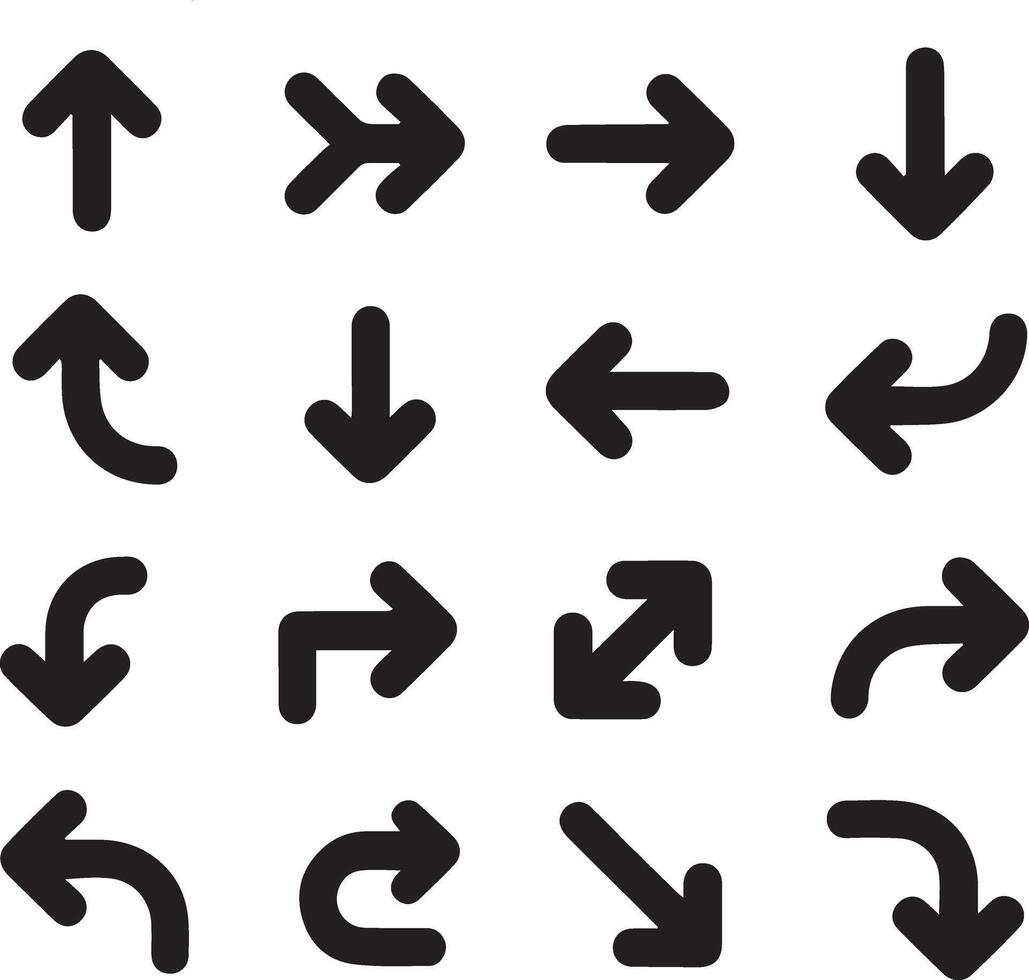 Flat Arrow Symbols Directional Icons Collection vector