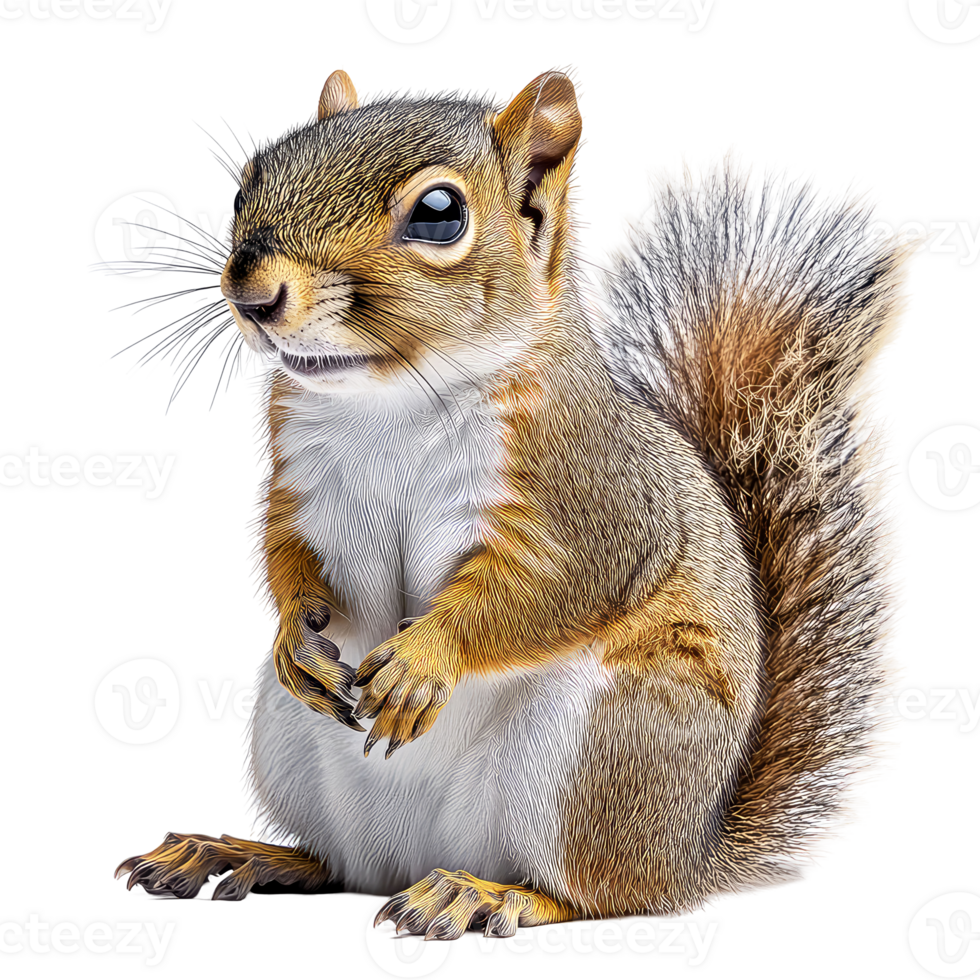 Closeup of an Adorable Fluffy Squirrel in its Natural Habitat png