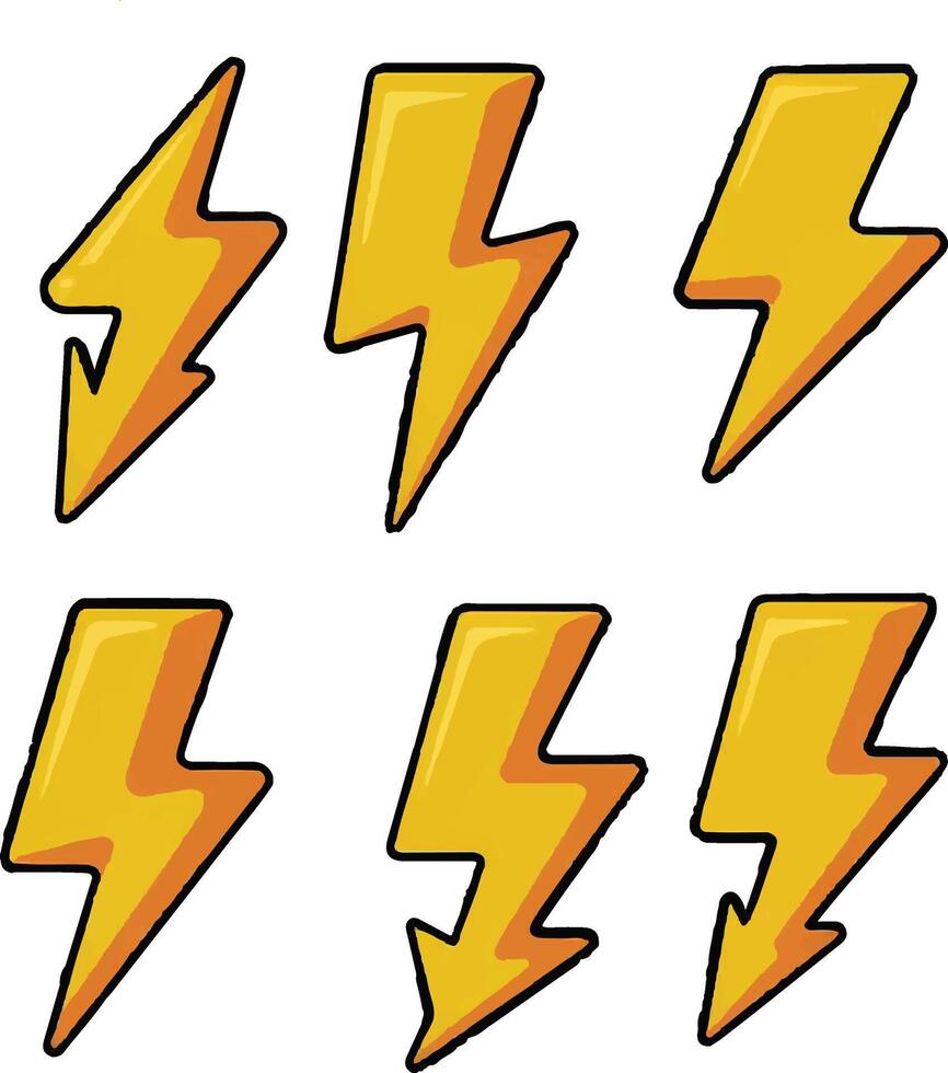 Lightning Bolt Sticker Pack vector