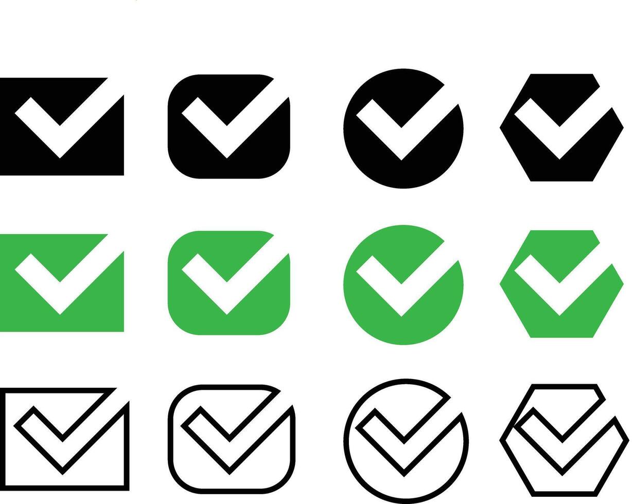 Check Mark Icon Set vector