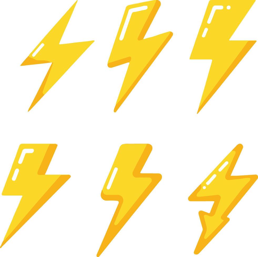 Lightning Bolt Icon Set vector