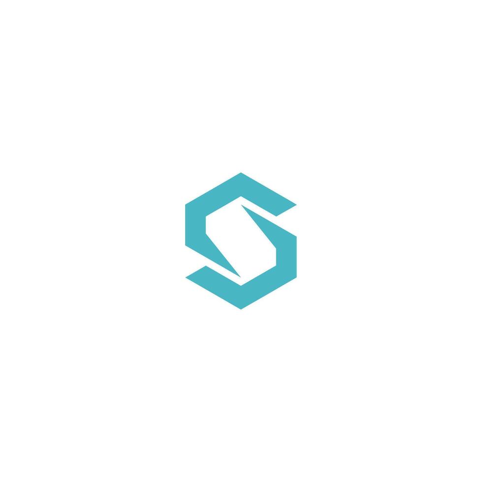 S leter hexagon, modern symbol minimalist vector