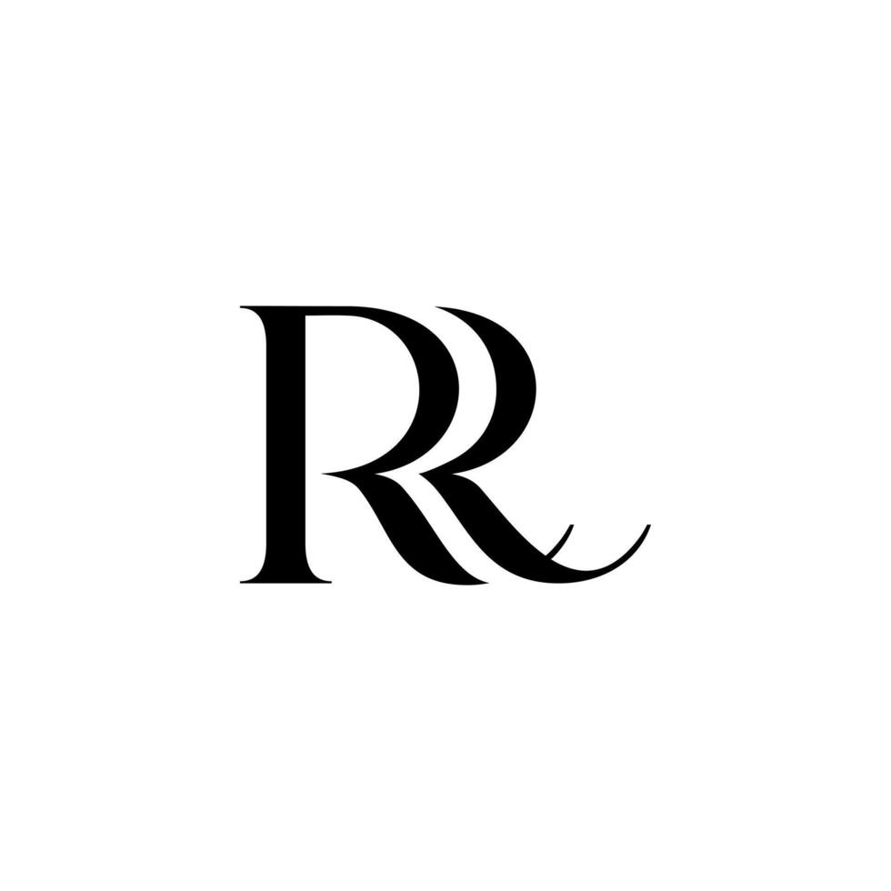 RR typography logo with classic modern style for signature symbol, personal brand, wedding monogram, vector