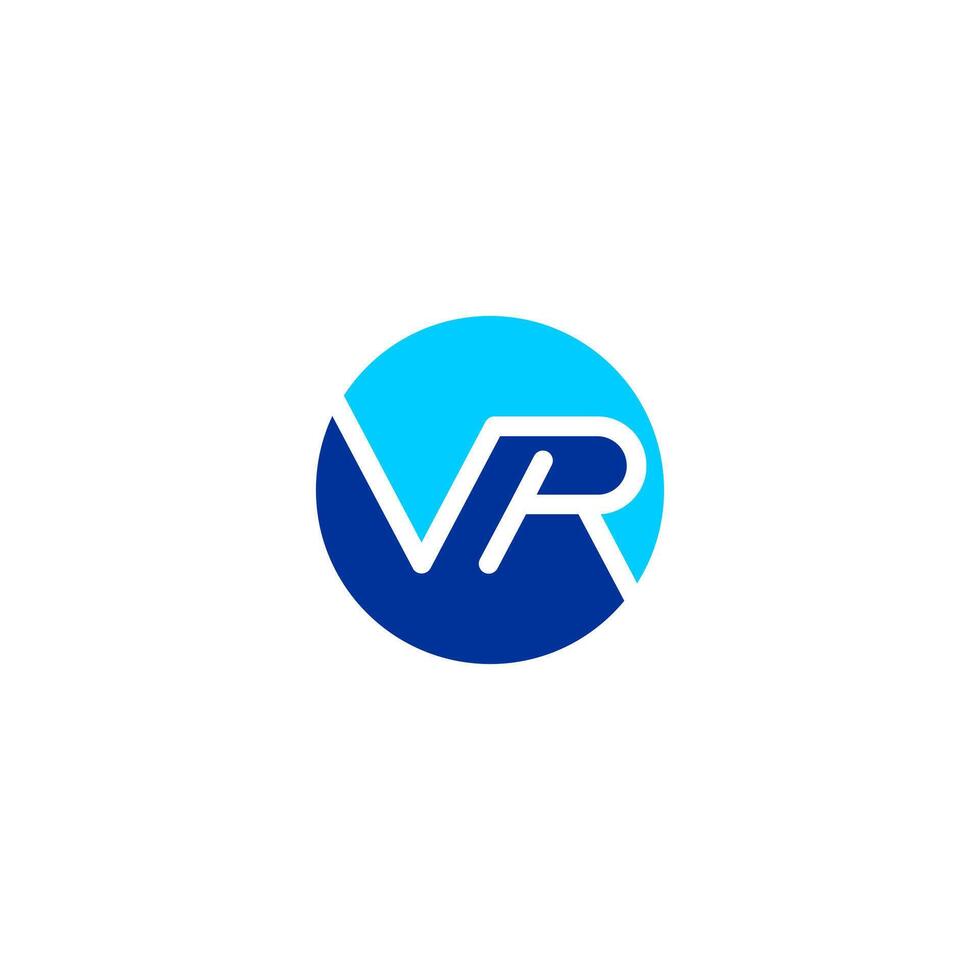 Circle VR, RV logo, digital urban symbol. simple minimalist round vector