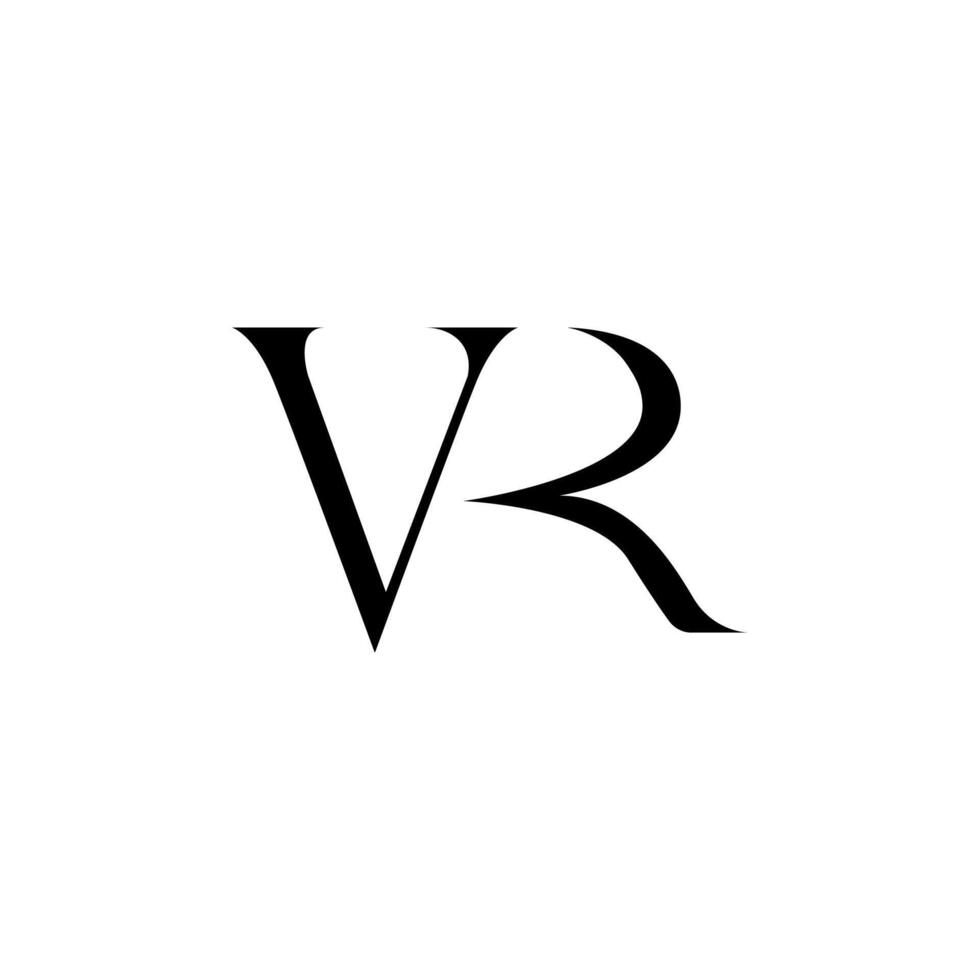 VR letter logo design. simple VR polygon, circle, triangle, vector