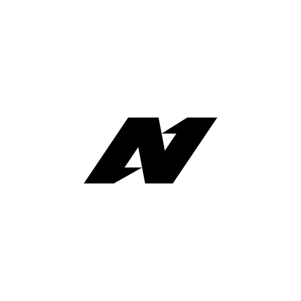 N Letter Logo Template Abstract Monogram Symbol, liced, bold typography, modern, minimalist, initial logo, abstract cut letter vector