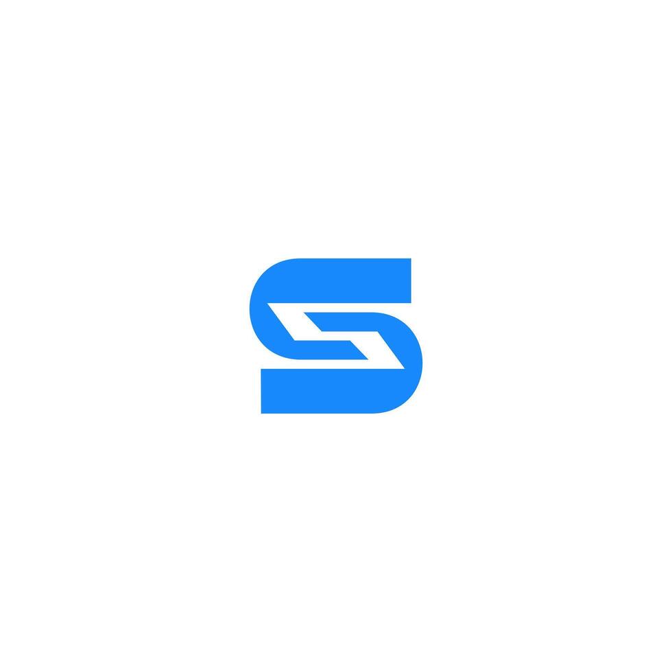 S letter geometric logo icon modern tech digital vector
