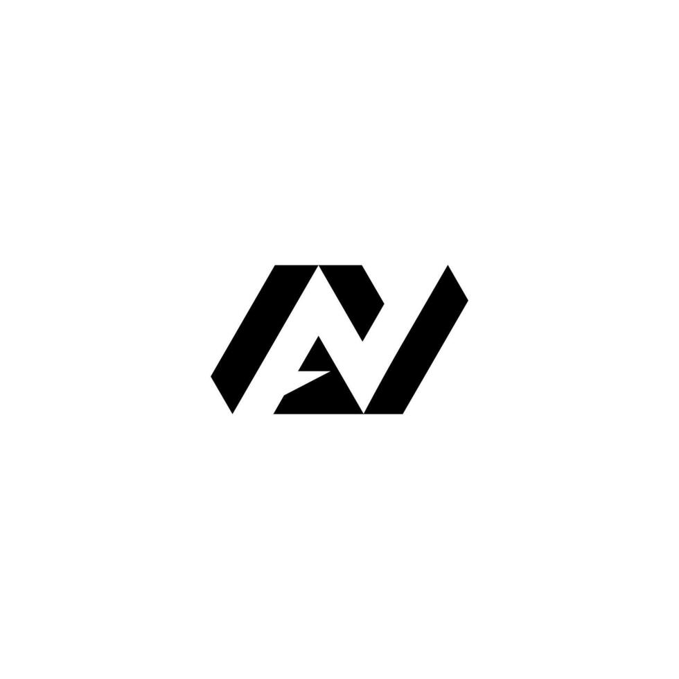 Initial Letter N Logo. Letter N In Negative Space Letter Design. black white vector