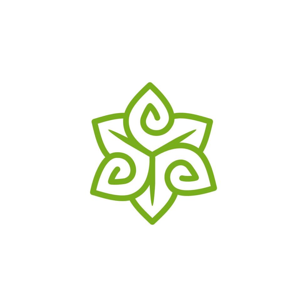 Trinity Triquentra elegant icon logo, leaf triangle for nature industri, triangular vector