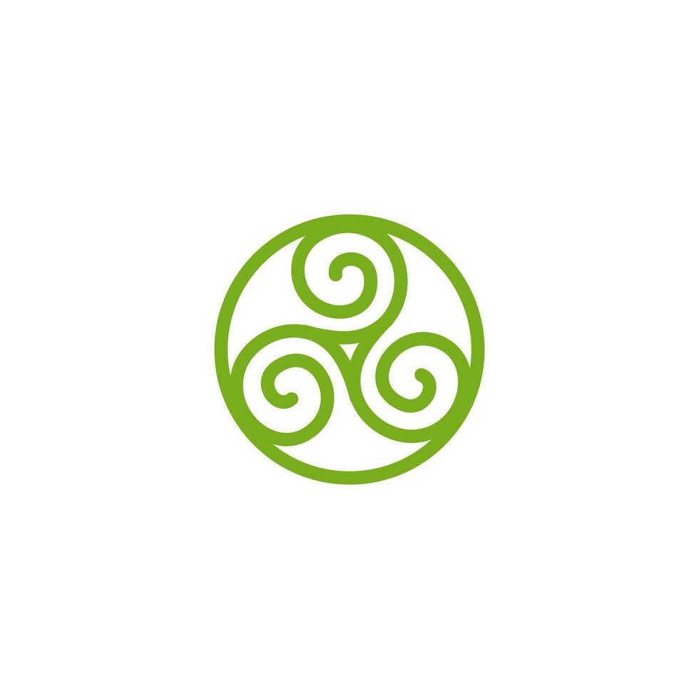 three leaves trinity circle icon logo, leaf triangle for nature industri, triangular, elegant vector