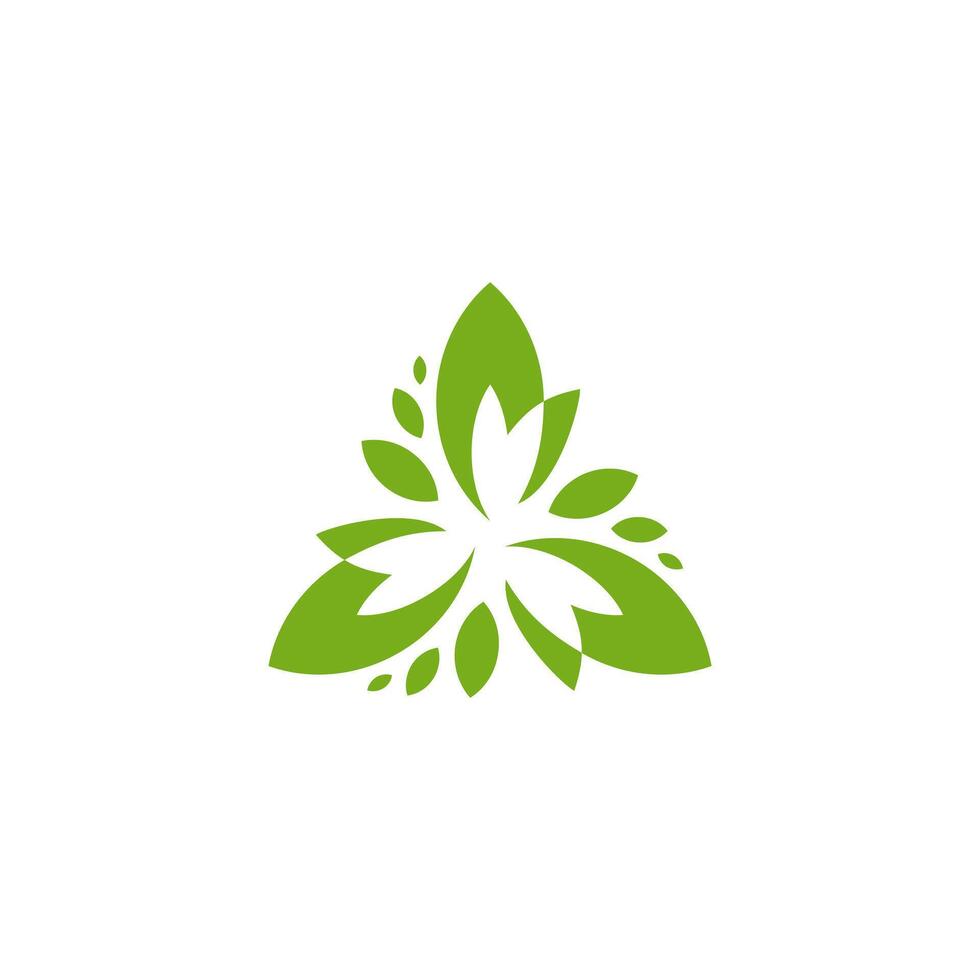 Trinity Triquentra icon logo, abstract leaf triangle for nature industri, triangular vector