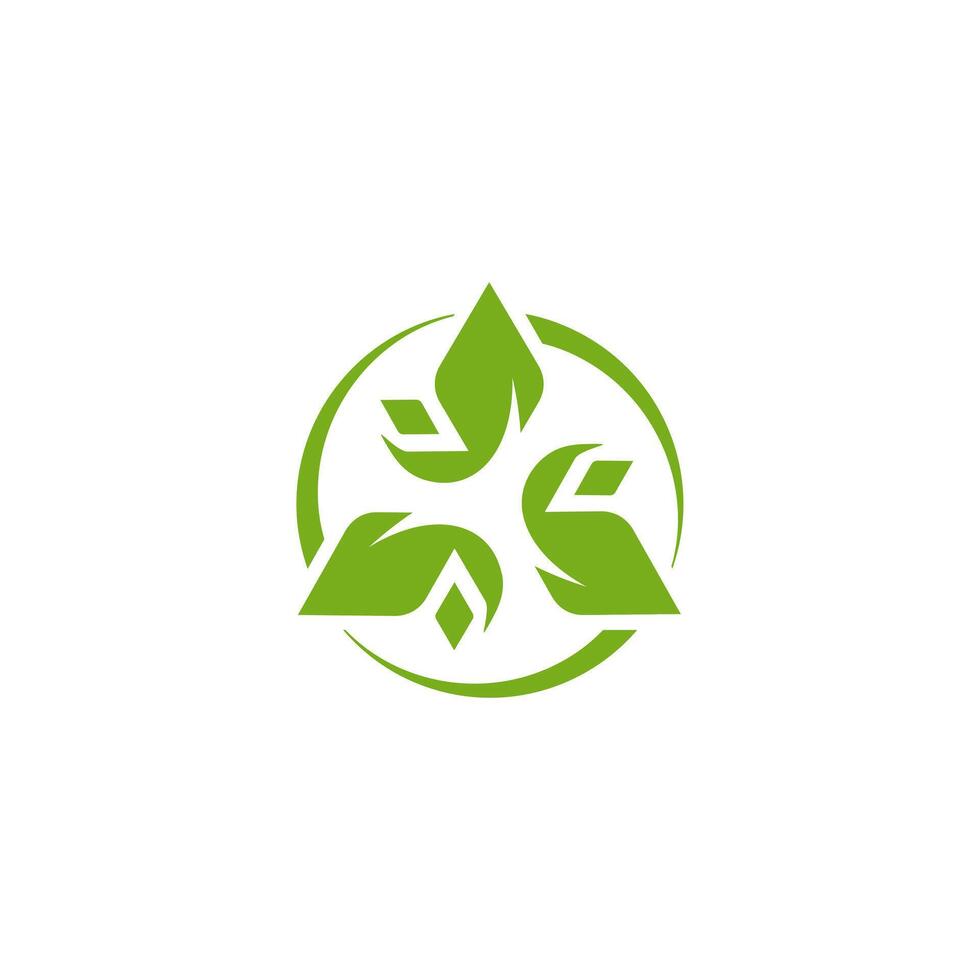 Trinity Triquentra icon logo, leaf triangle for nature industri, triangular vector