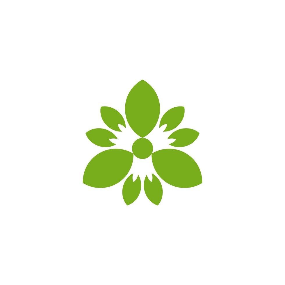 leaves center trinity icon logo, leaf triangle for nature industri, triangular, elegant vector