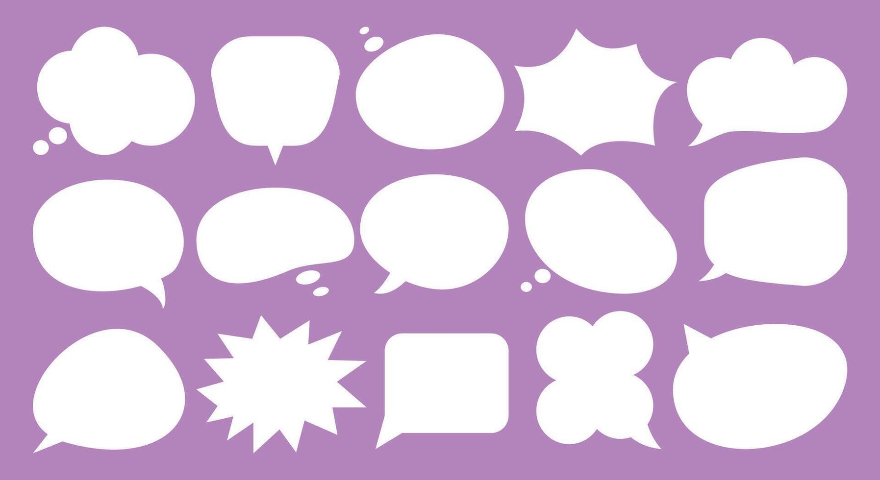 Set Of Speech Bubbles. Comic message comments conversation chat box collection illustration vector
