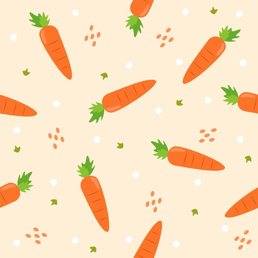 Seamless Carrot pattern. Texture, textile, wrapping paper. Cute illustration background vector