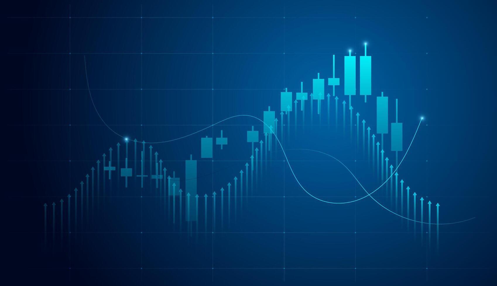 The of digital technology fantastic charts design. A growht Charts of Finance trade i market and blue chart elements for up trend financial objects concepts , illustration vector