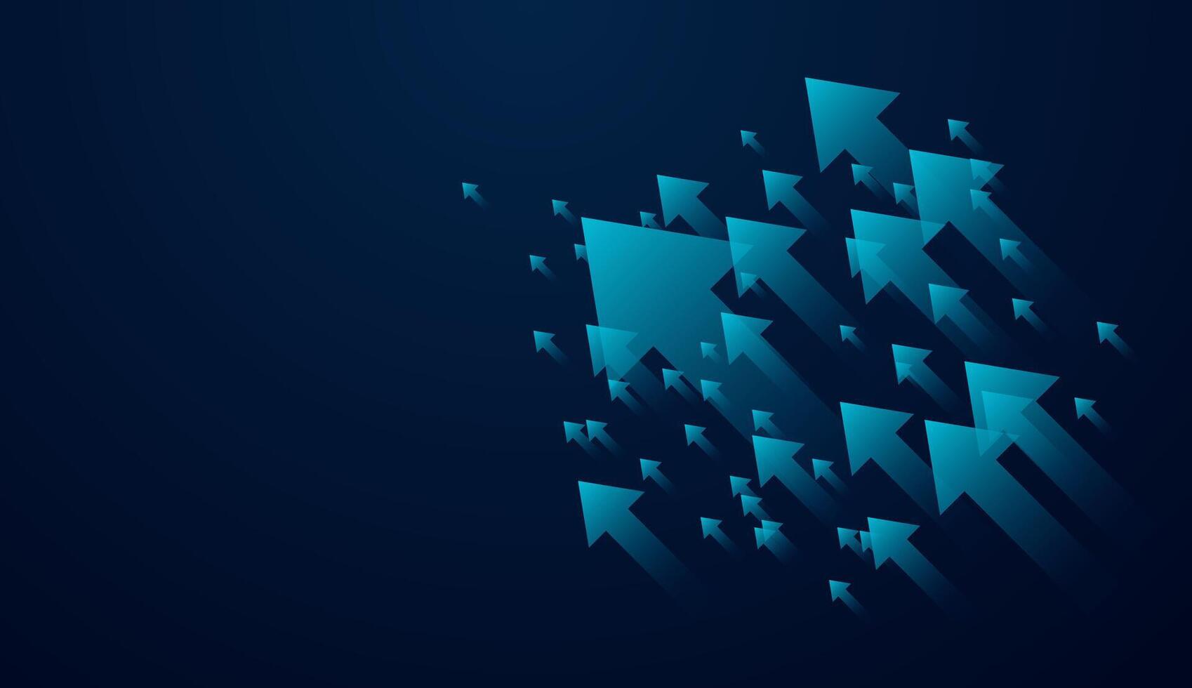 Group of arrows up trend concepts for business arrow up growth line circuit technology on dark blue background, illustration vector