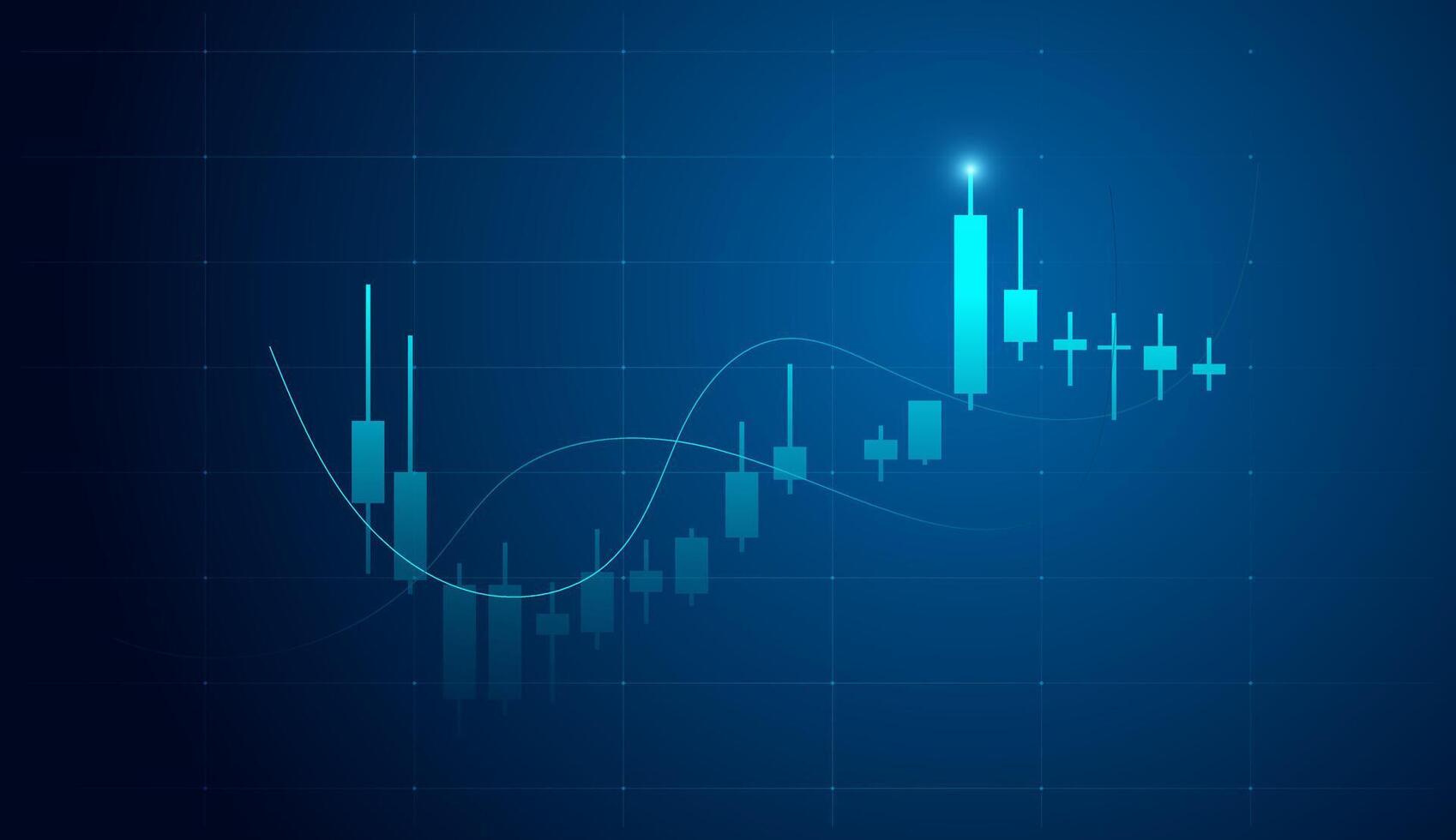A growht Charts of Finance trade i market and blue chart elements for up trend financial objects concepts , illustration vector
