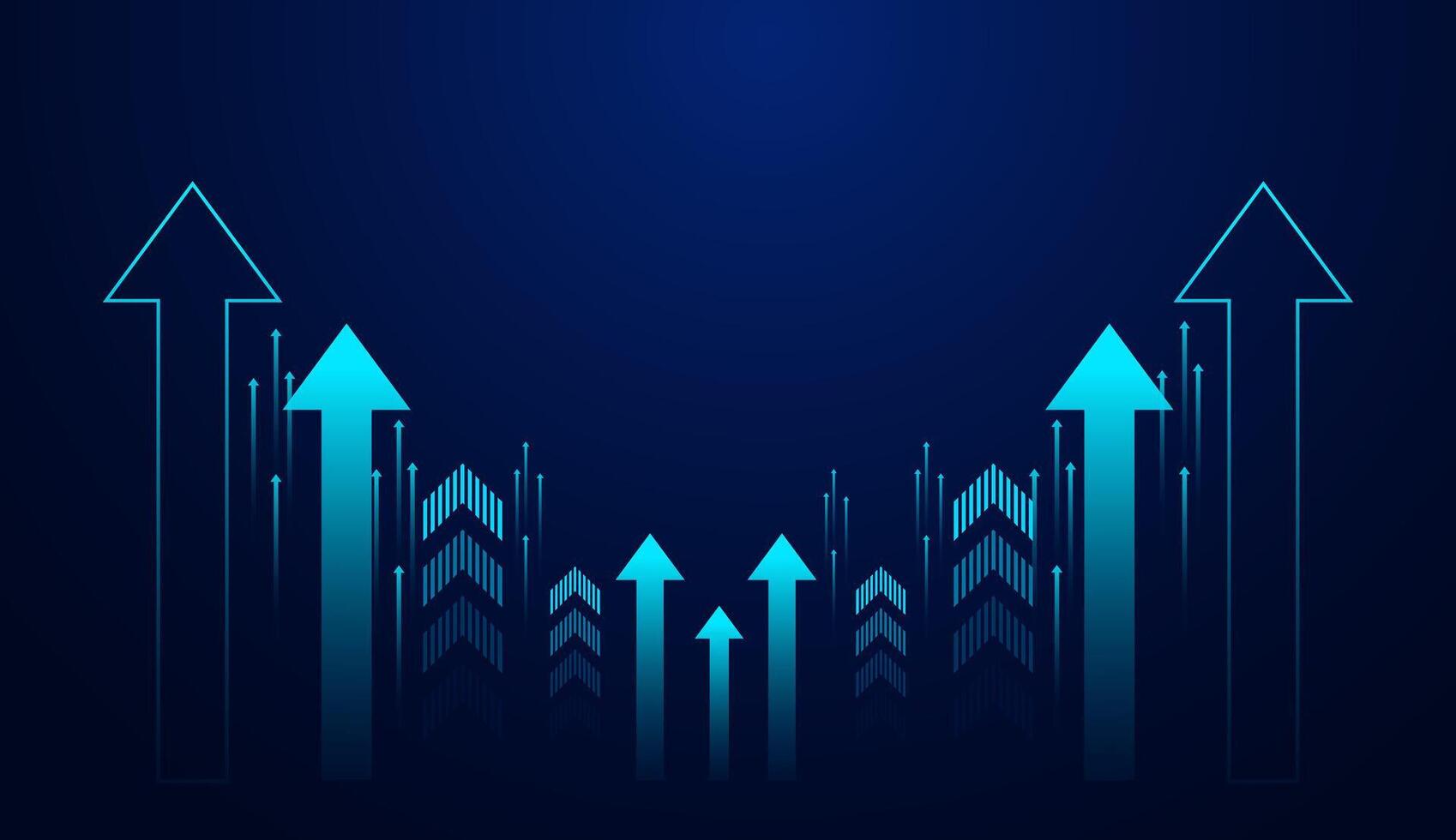 The up trend investment economy graph strategy. market chart profit money. illustration. growth Arrows in technology vector