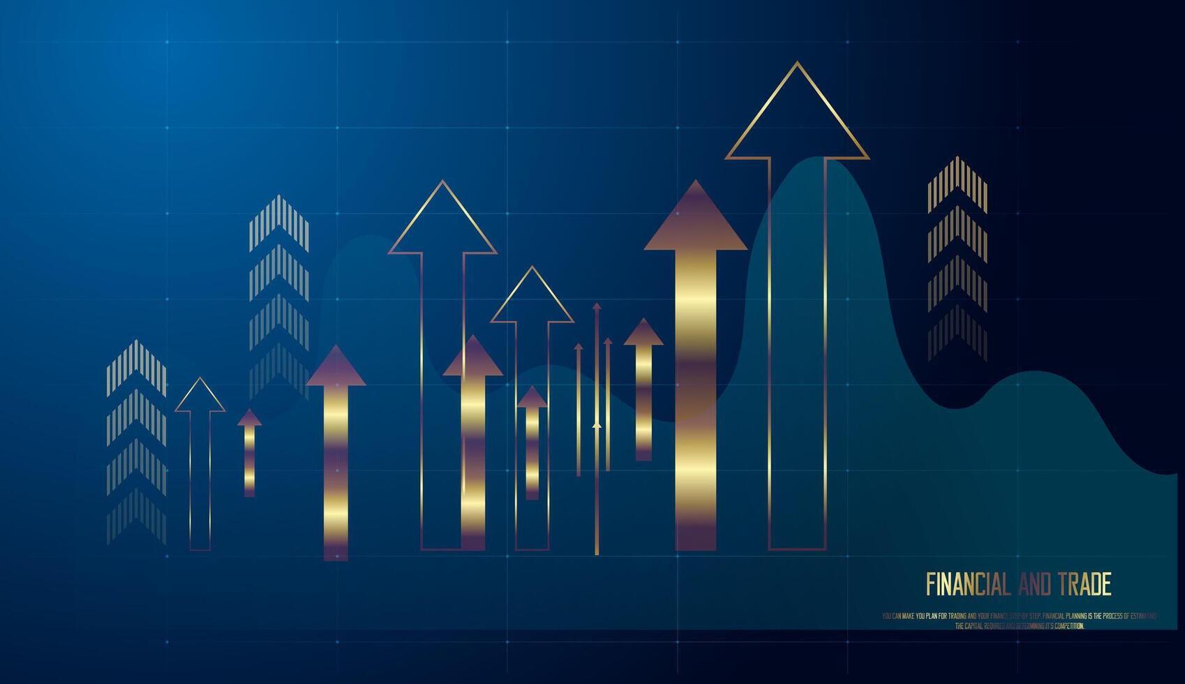 Sleek, metallic arrows point upward, symbolizing financial strength, investment success, and rising markets. , illustration vector