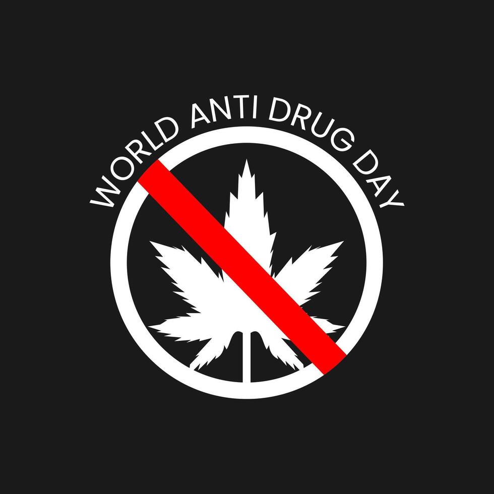 World Anti Drug Day Label Design Template vector
