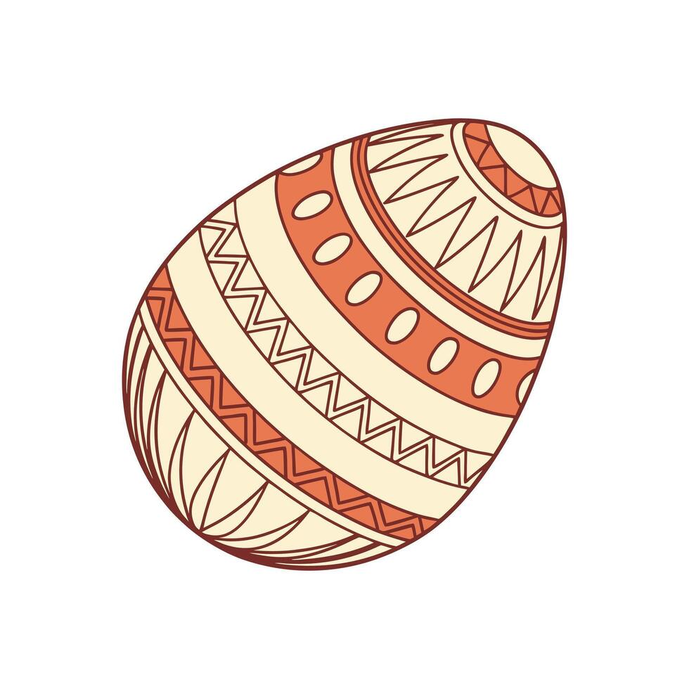 Black and White Easter Egg with Geometric Patterns vector