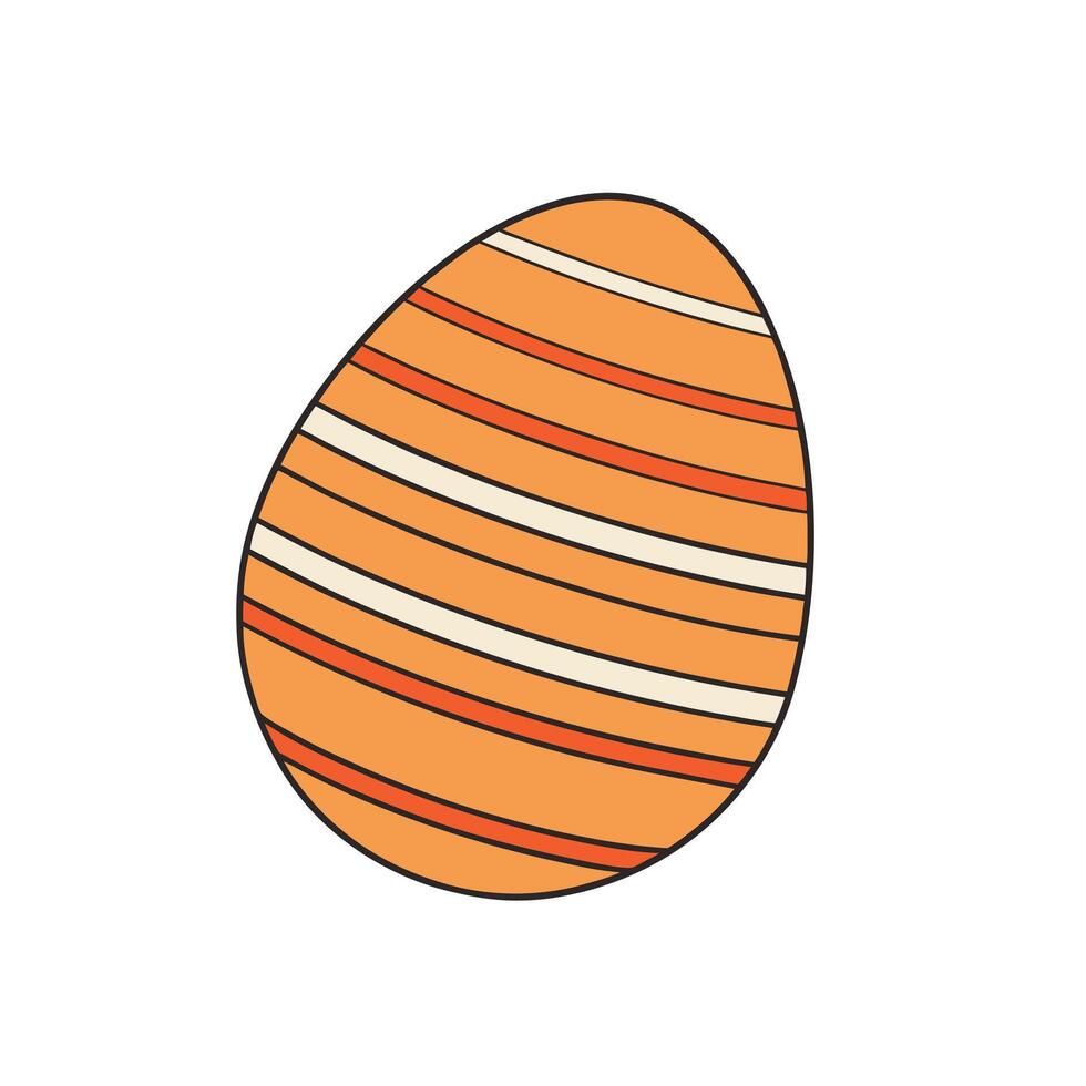 Colorful Easter Egg with Bold Stripes and Geometric Patterns vector