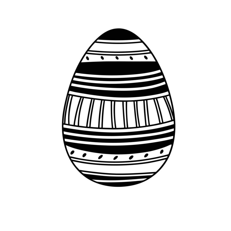 Blue and White Geometric Design on Easter Egg vector