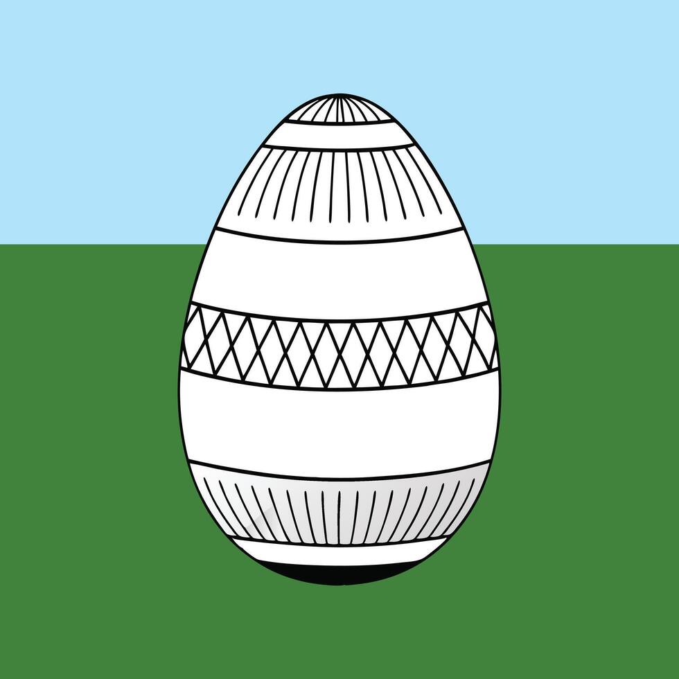 Decorative Easter Egg with Black and White Intricate Patterns vector