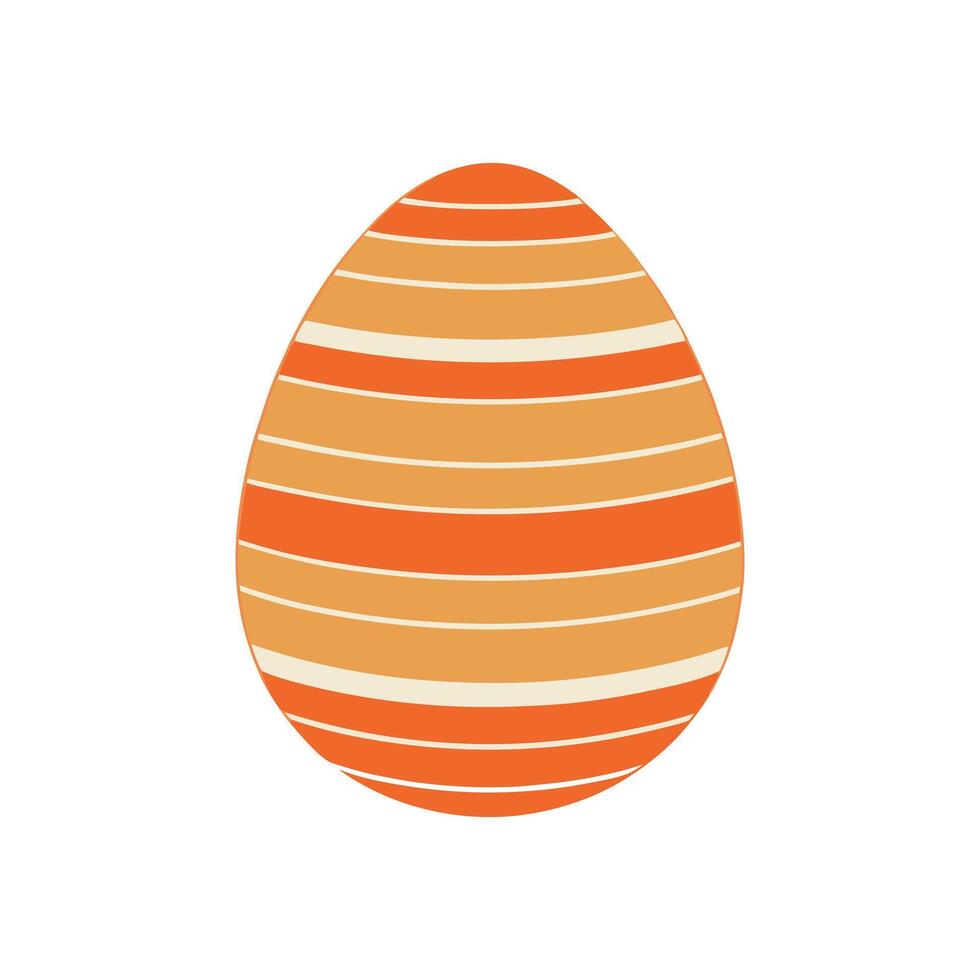 Orange and Beige Easter Egg with Intricate Geometric Patterns vector
