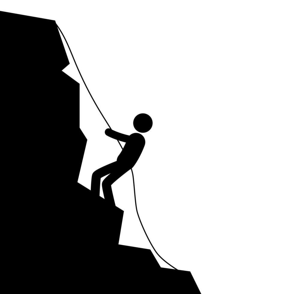 Climb Mountain, mountain climbers climbing up icon, climber icon vector
