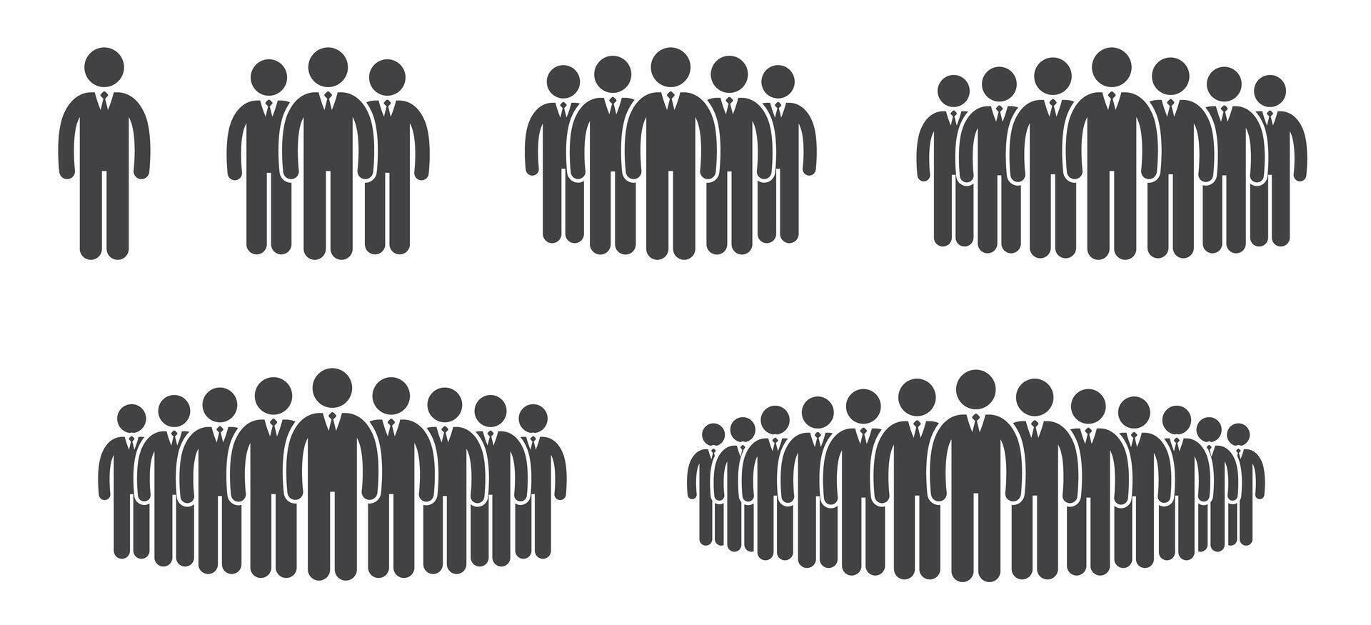 Businessman icon, group of businessman, human resource and icon concept, Employee vector