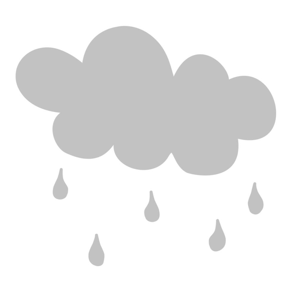 Heavy rain element, rainy season, grey cloud and storm, weather nature background, Flood natural disaster. isolated on white background. vector