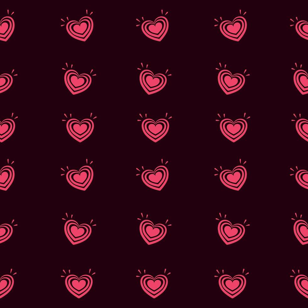 Seamless pattern of heart shaped tunnel. Pink romantic pattern. Trendy illustration. Valentine's day, birthday pattern design for wrapping paper, paper bags, wallpaper vector
