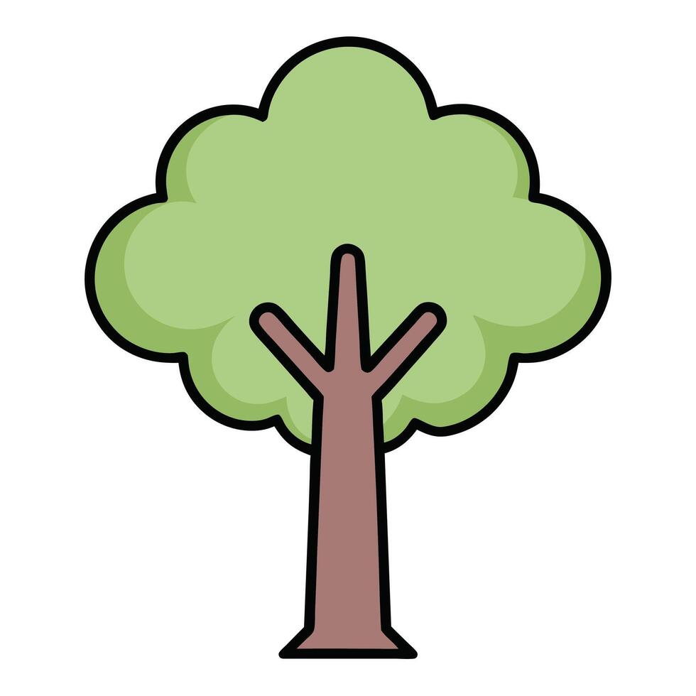 Minimalist cartoon Tree Graphic Illustration vector