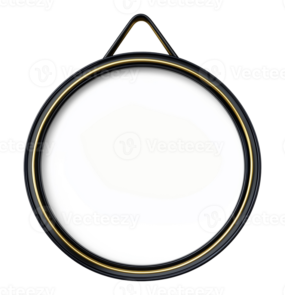 Black round frame isolated on transparent background png