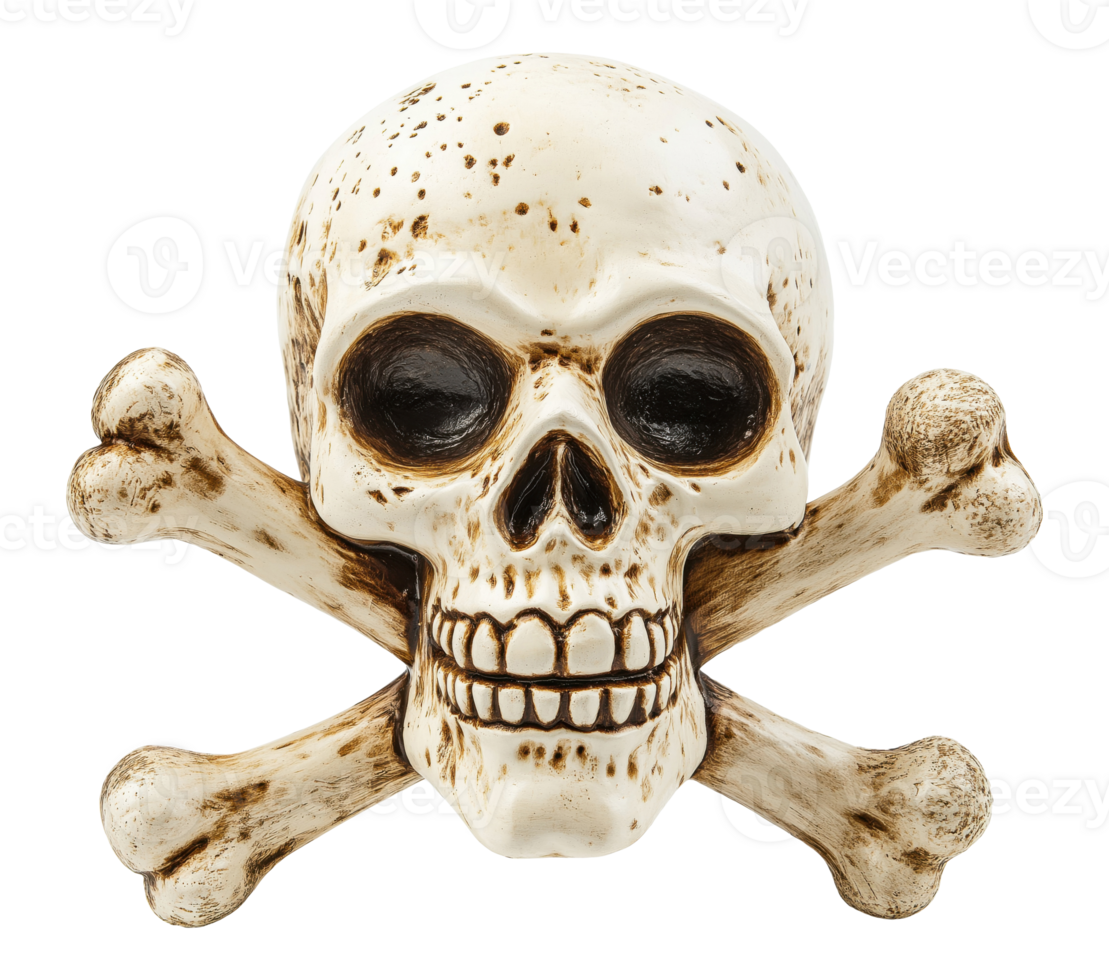 Skull with crossed bones isolated on transparent background png