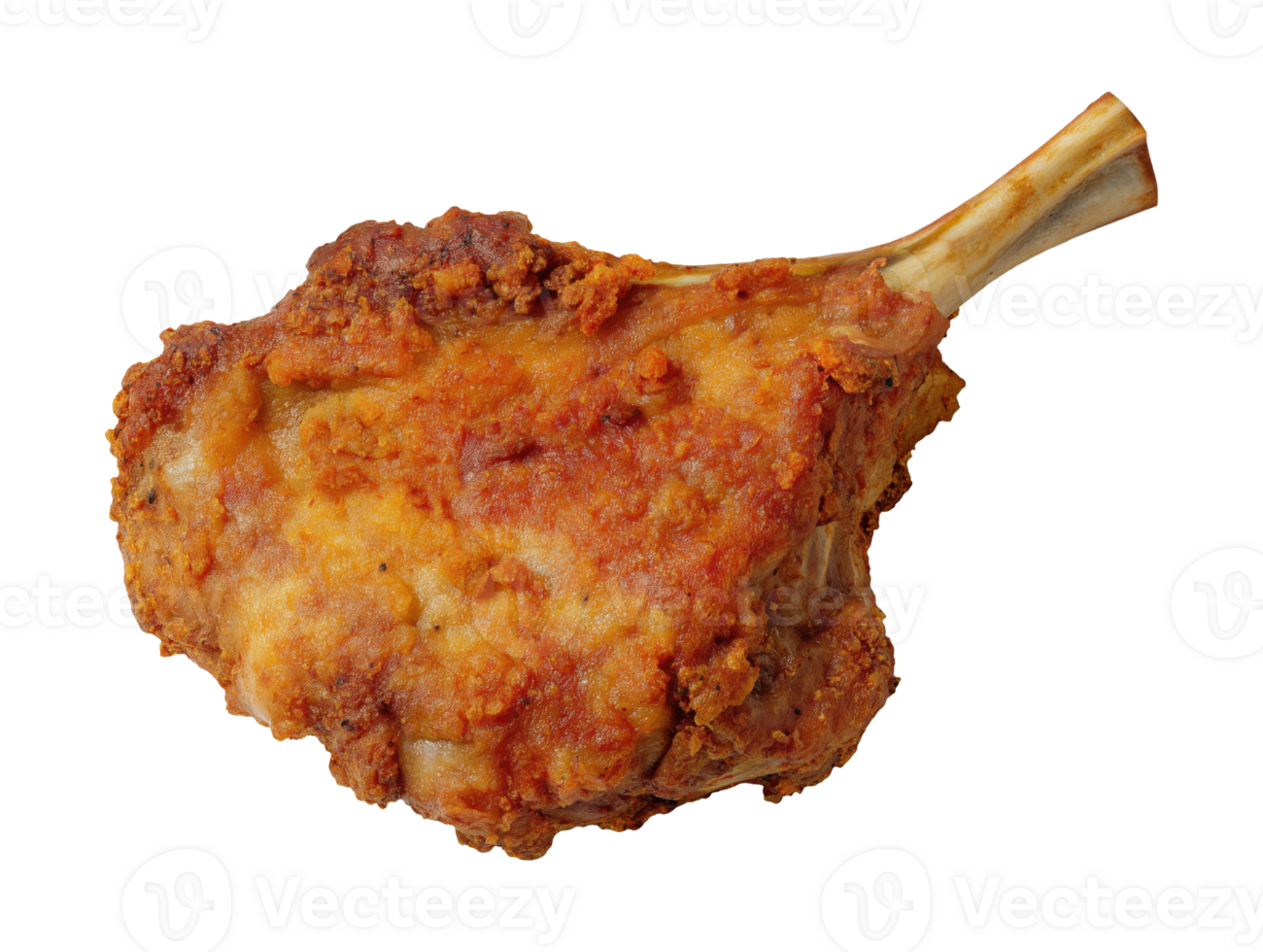 Fried lamb chop with a golden crust isolated on transparent background png