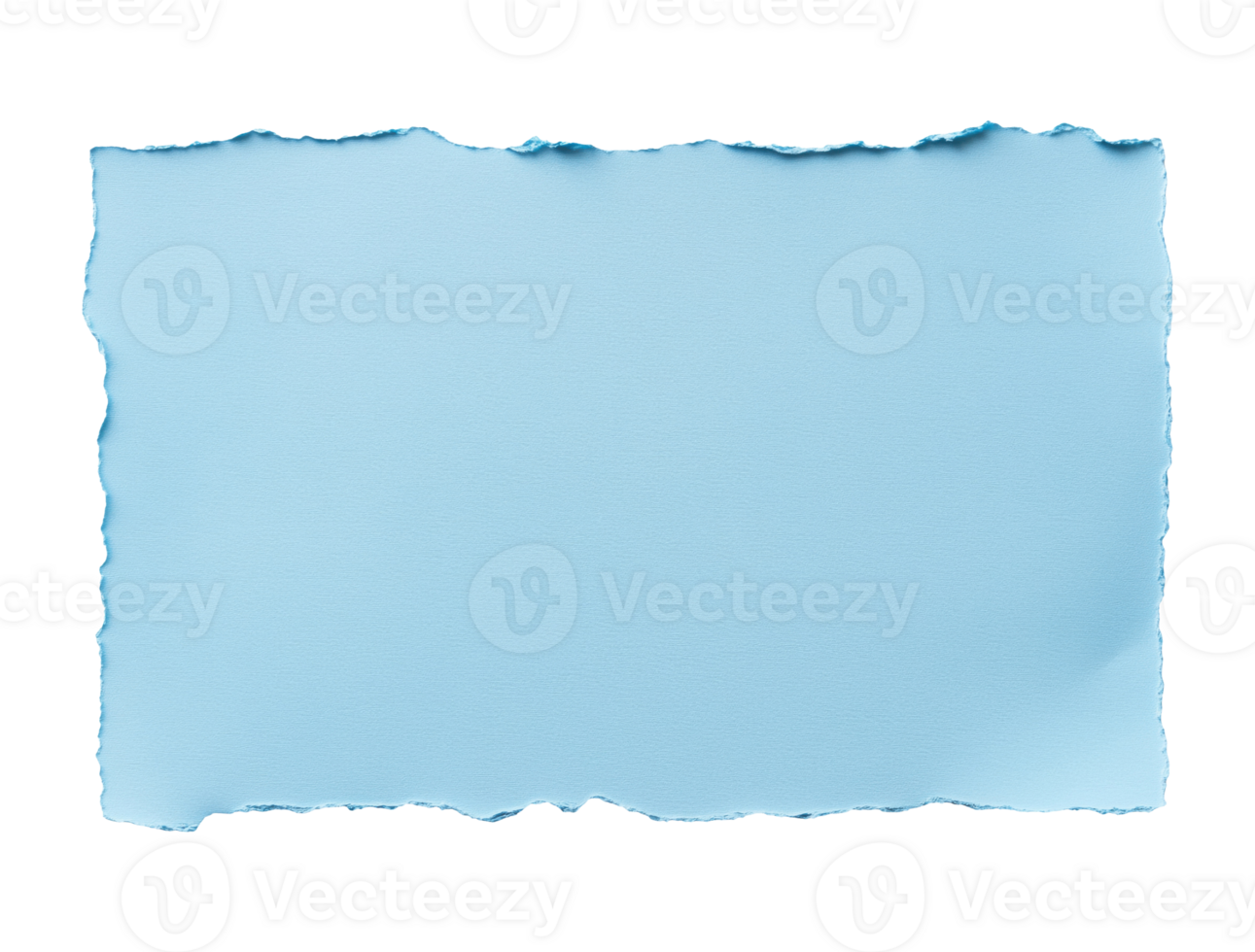 Blue paper with torn edges isolated on transparent background png